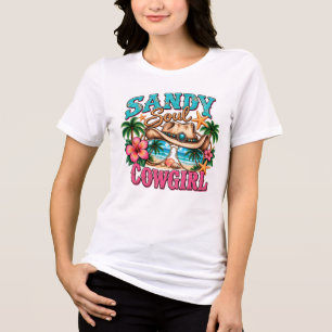 Camiseta Design de Chapéu de Cowgirl Western Sandy Soul Bea