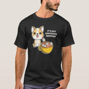 Camiseta Design De Chocolate Quente Perfeito Para Um Corgi 