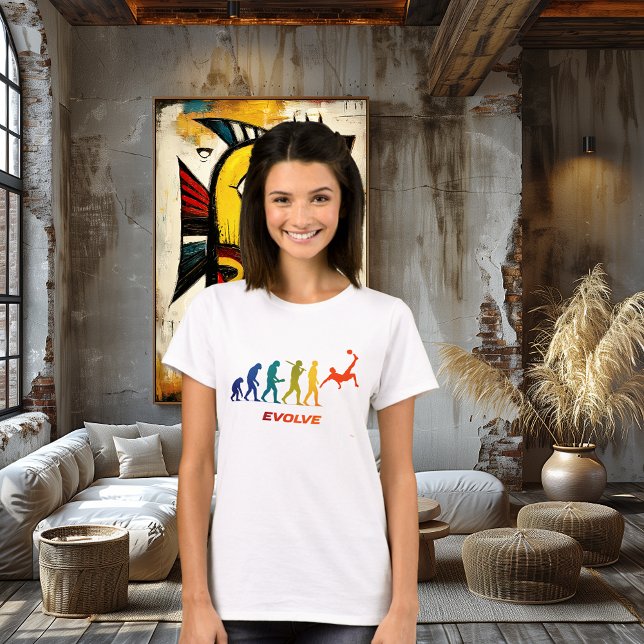 Camiseta Design de chute de bicicleta em silhueta de evoluç (Criador carregado)