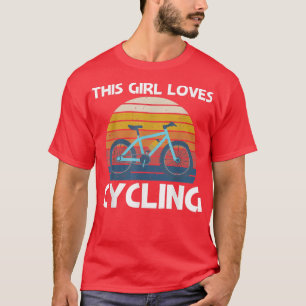 Camiseta Design de Ciclismo legal Para Meninas Movendo Bici