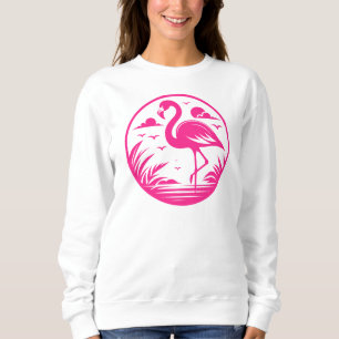 Camiseta Design de Círculo de Verão Flamingo Rosa-68730