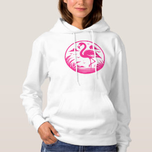 Camiseta Design de Círculo de Verão Flamingo Rosa-68730