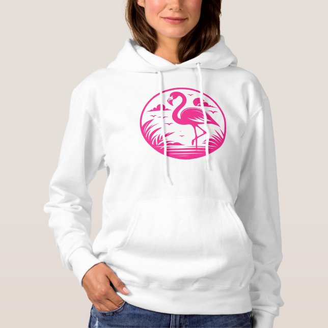 Camiseta Design de Círculo de Verão Flamingo Rosa-68730 (Frente)