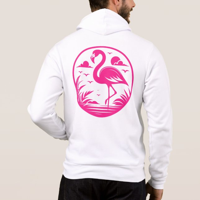 Camiseta Design de Círculo de Verão Flamingo Rosa-68730 (Verso)
