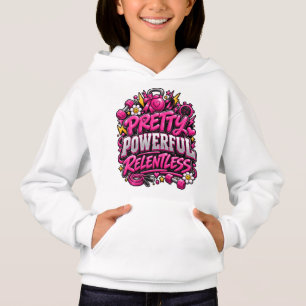 Camiseta Design de Citação de Academia Rosa Implacável Pode