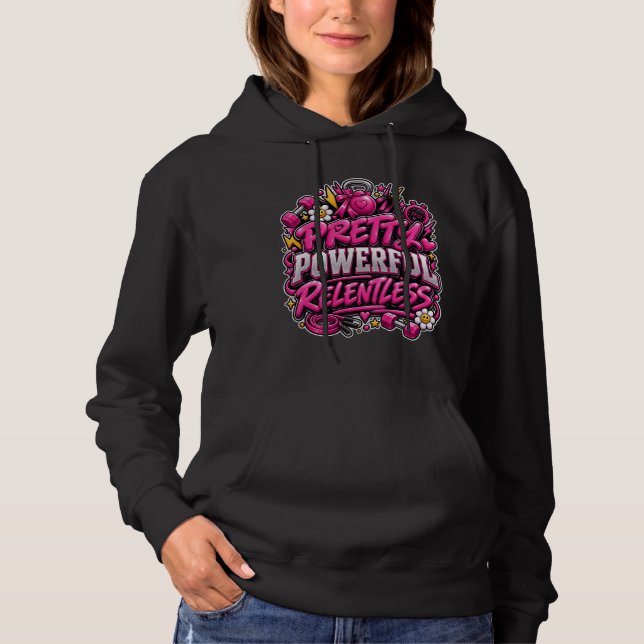 Camiseta Design de Citação de Academia Rosa Implacável Pode (Frente)