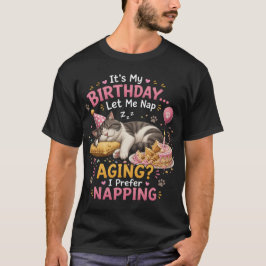 Camiseta Design de Citação de Aniversário de Gato Preguiços