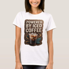 Camiseta Design de Citação de CAFÉ COM GELO POWERED BY Gold