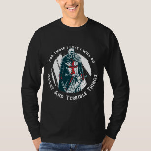 Camiseta Design de Citação de Cavaleiro Corajoso