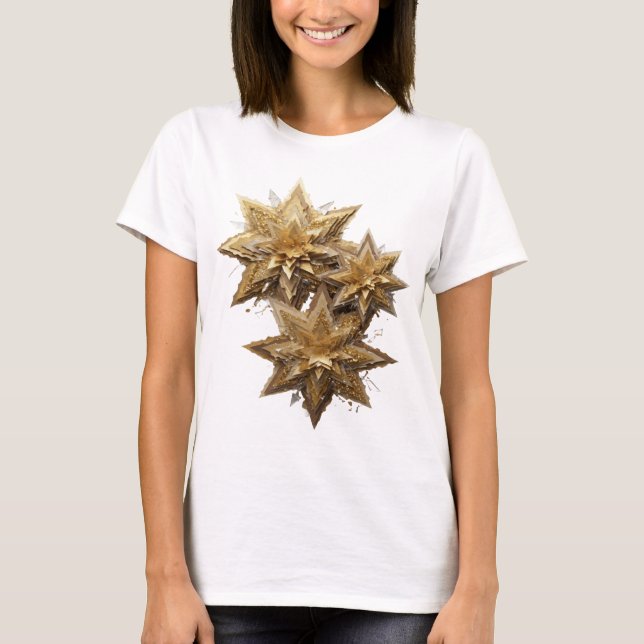 Camiseta Design de Citação de ESTRELAS DOURADAS Prateado El (Frente)