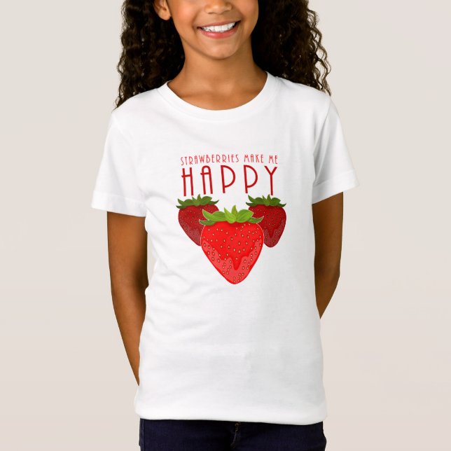 Camiseta Design de Citação de Morango Fofo | Fruta Kawaii (Frente)
