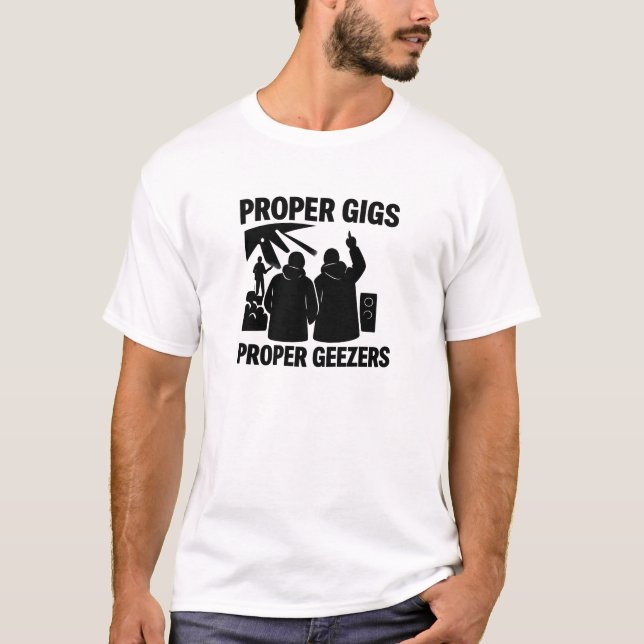 Camiseta Design de Citação de Velho na Multidão de Show de  (Frente)