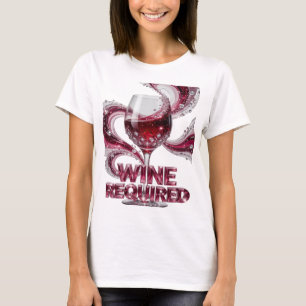 Camiseta Design de Citação de VINHO ROSA Icônico Obrigatóri