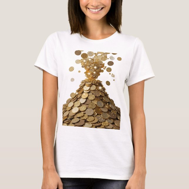 Camiseta Design de citação MOUNTAIN OF GOLD Prata Snappy (Frente)