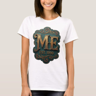 Camiseta Design de Citação Trendy Gold ME EST 1990