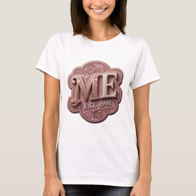 Camiseta Design de Citação Witty Gold ME EST 1991 (Frente)