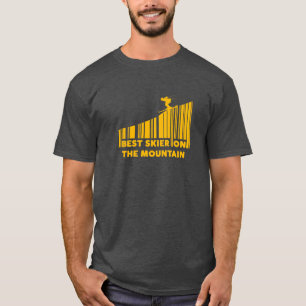 Camiseta Design de Código de Barras legal Melhor Esquiador