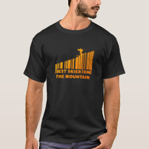 Camiseta Design de Código de Barras legal Melhor Esquiador 