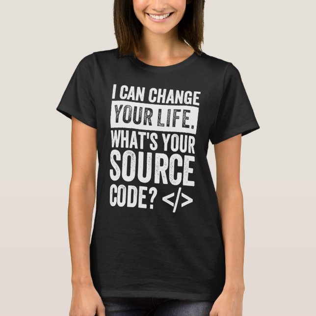 Camiseta Design de Código Fonte para Desenvolvedor de Códig (Frente)