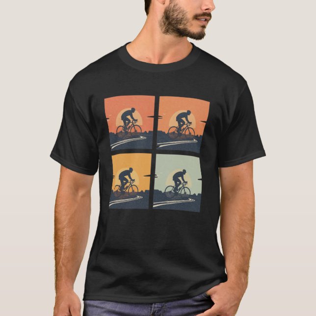 Camiseta Design de colagem de bicicleta engraçado para cicl (Frente)
