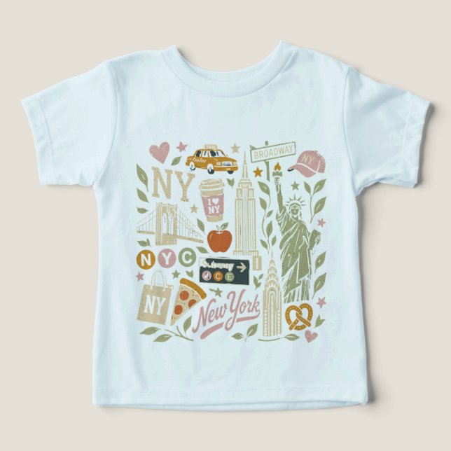Camiseta design de colagem retrô ny (Design frontal)