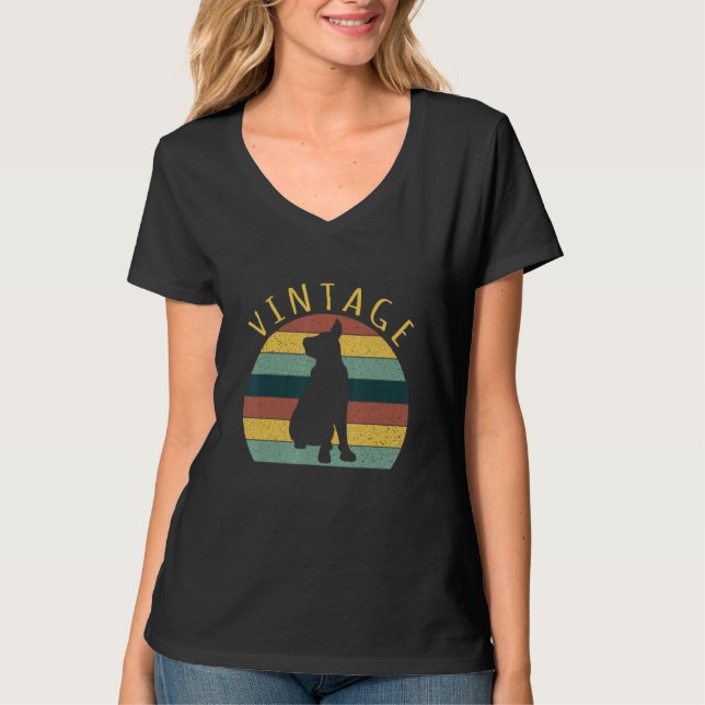 Camiseta Design de Colunas Retroativas do Cachorro (Frente)