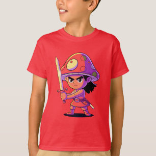 Camiseta Design de Combate de Cogumelo Negrito