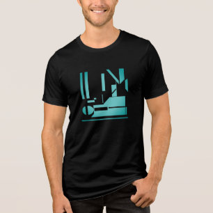 Camiseta Design de Combinação de Formas Geométricas Aqua
