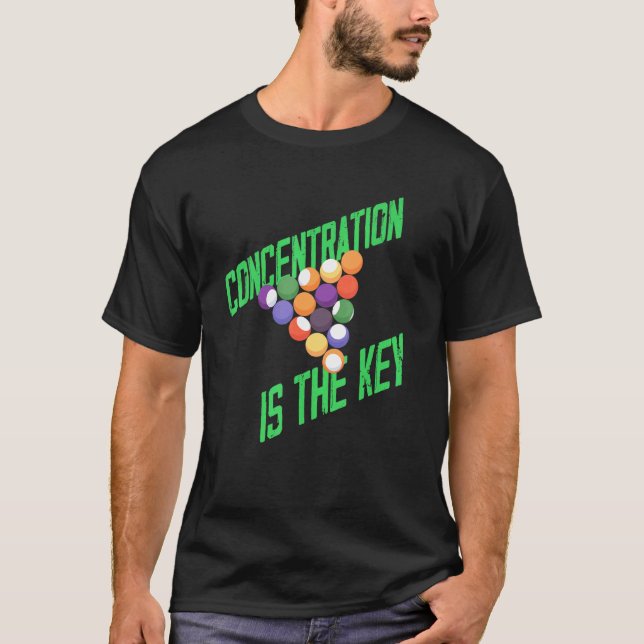 Camiseta Design de Concentração de Tacos de Bilhar (Frente)