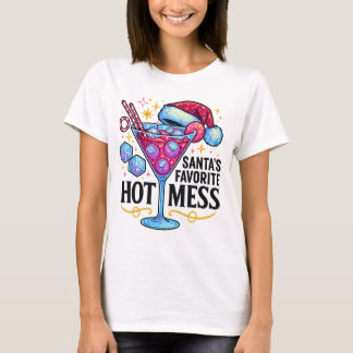 Camiseta Design de Coquetel de Brilho Bagunçado Favorito do