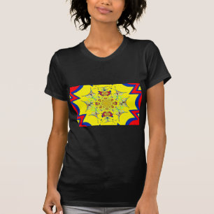 Camiseta Design de Cor damasco Floral Colorida Brilhante