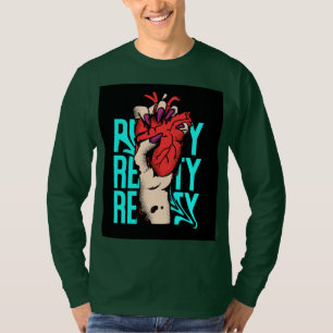 Camiseta Design de Coração Artístico Negrito - Estado Edgy 