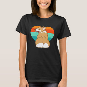 Camiseta Design de Coração de Corgi Fofo Retrô