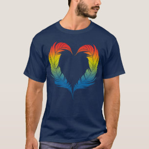 Camiseta Design de Coração de Pássaros para Vintagem de Ven