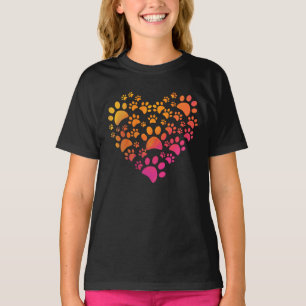 Camiseta design De Coração De Patas De Animais Para Amant