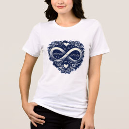 Camiseta Design de coração para sempre e sempre infinito