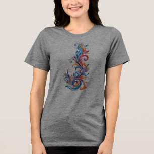 Camiseta design de cores abstratas "Vórtice Cromático"