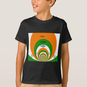 Camiseta Design de Cores de Bandeiras Nacionais da Índia. H