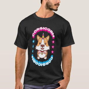 Camiseta Design de Corgicórnio Unicórnio Corgi Fofo