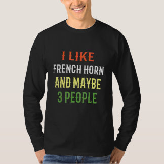 Camiseta Design de Corno Francês Eu Gosto Do Corno Francês