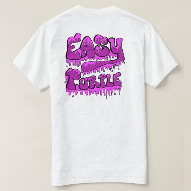 Camiseta Design de costas roxo fácil T (Verso do Design)