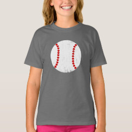 Camiseta Design de costura simples com coração de baseball