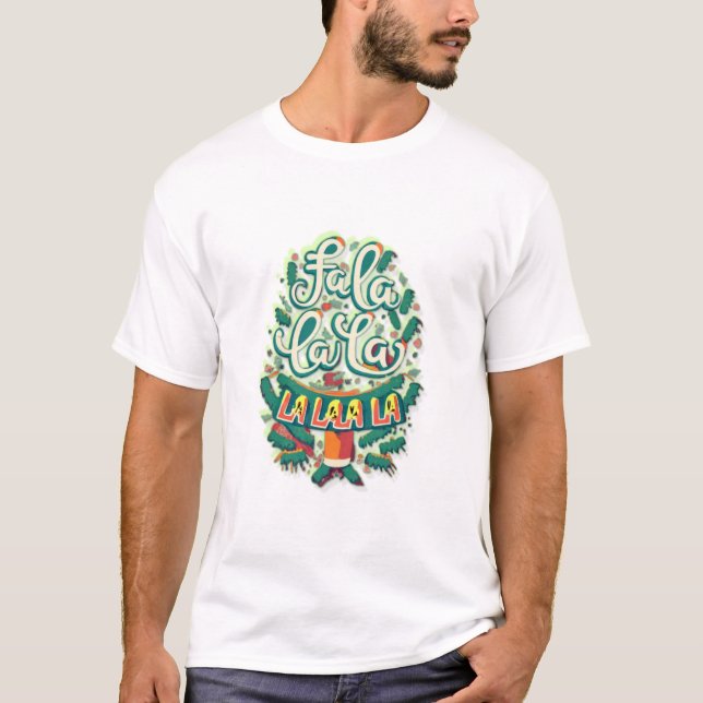 Camiseta design de Cotação de Natal "Fa La La" (2) (Frente)