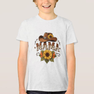 Camiseta Design de Cowgirl Girassol Mama Western