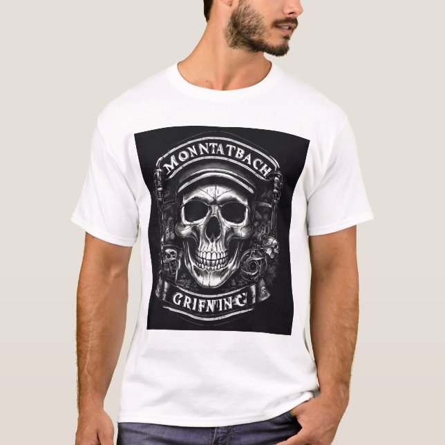 Camiseta Design de crânio de bloqueio (Frente)