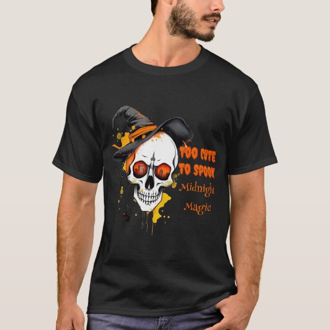 Camiseta Design de crânio de Halloween (Frente)