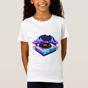 Camiseta Design de Criança Amante de Música de DJ Retro
