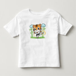 Camiseta Design de Crianças de Tigre de Karatê Fofo