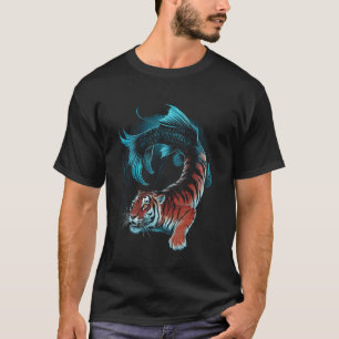 Camiseta Design de Criatura Mítica de Peixe Tigre Para Amor