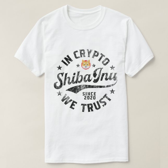 Camiseta Design de Criptomoeda Shiba Inu Vintage (Frente do Design)